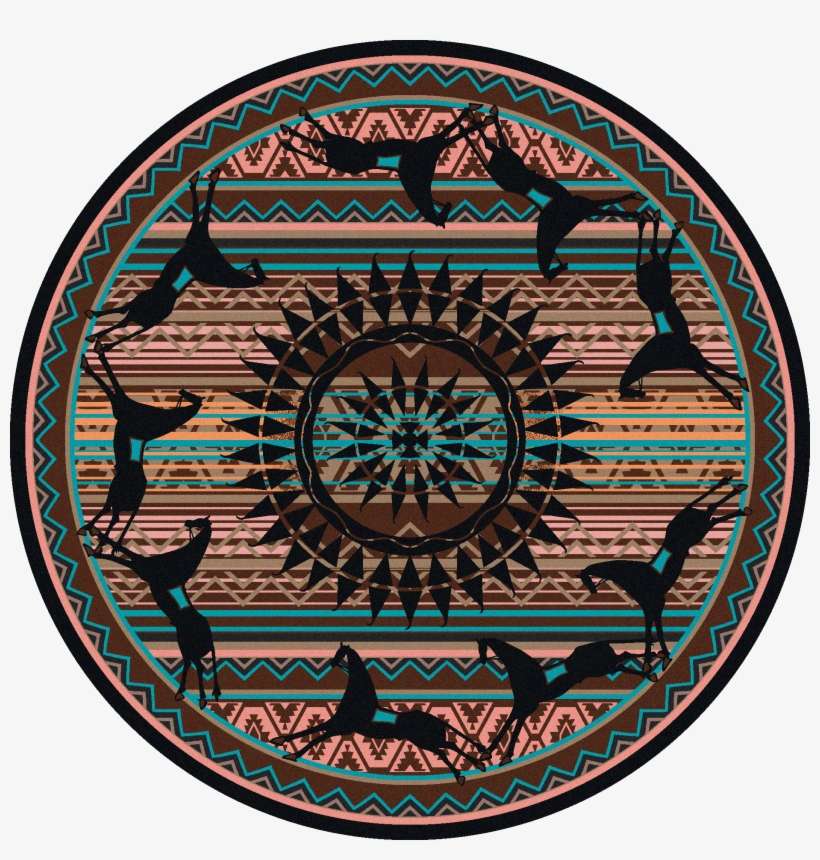Ghost Rider Turquoise 8ft Round Rug - Black Forest Decor Ghost Rider Rug - 8 Ft. Round, transparent png download