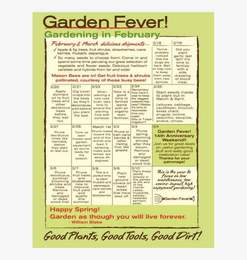 Com Garden Fever Gardening Calendar Files Feb - Calligraphy, transparent png download