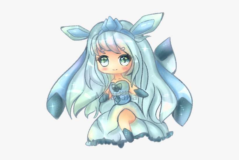 Clip Stock Gijinka By Milavana On Deviantart - Kawaii Glaceon Human, transparent png download
