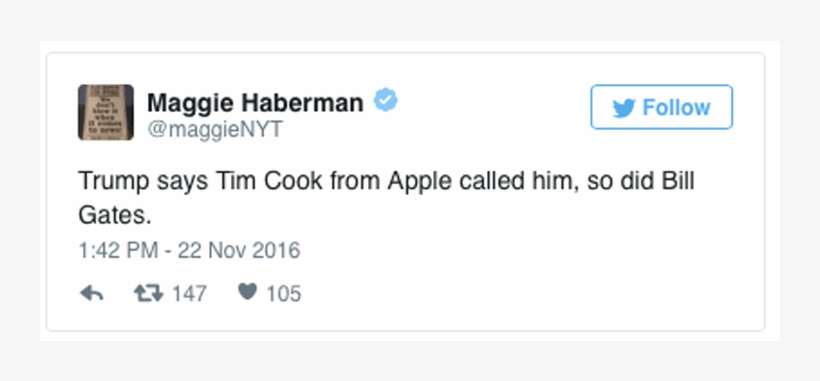 Trump Took Calls From Tim Cook And Bill Gates Update - Lady Gaga Funny Tweets, transparent png download