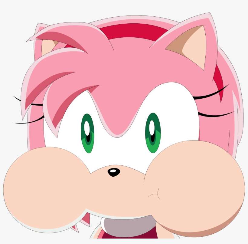 Amy Rose Bigger Puffy Cheeks - Amy Rose Puffy Cheeks, transparent png download