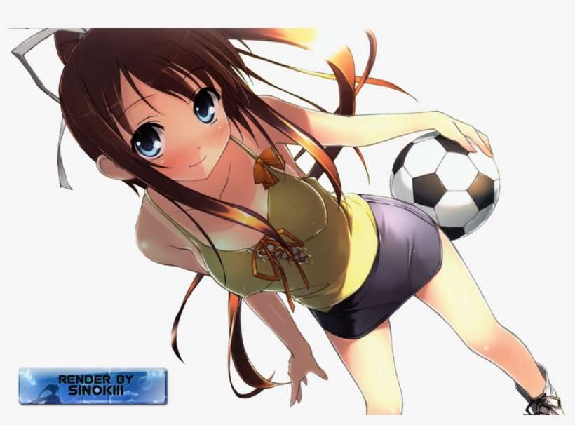 Anime Soccer Girl Render By Cjsn45-d58y02h - Cute Soccer Anime Girl, transparent png download