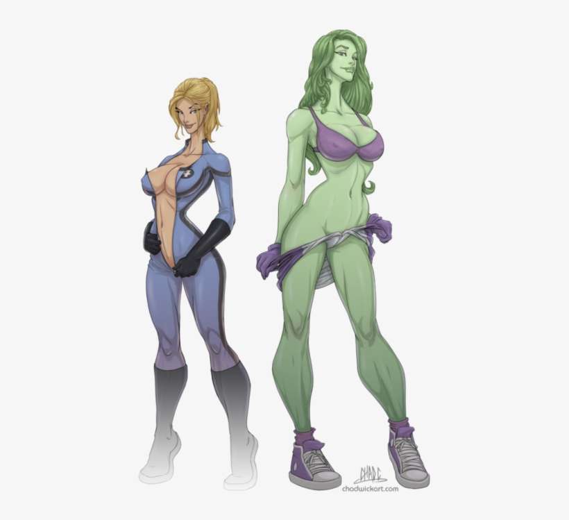 Fantastic Fems Shulkie Sue V2 By Chadwick J Coleman-d7yists - Invisible Woman And Iron Man, transparent png download