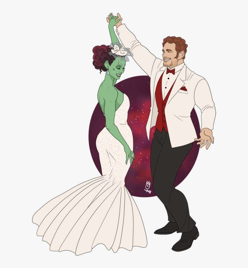 Gamora And Peter Wedding - Gamora And Peter Fanart, transparent png download