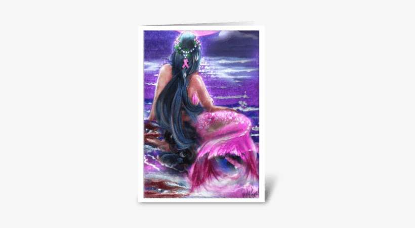 Survivor Mermaid In Pink Greeting Card - Mermaid, transparent png download
