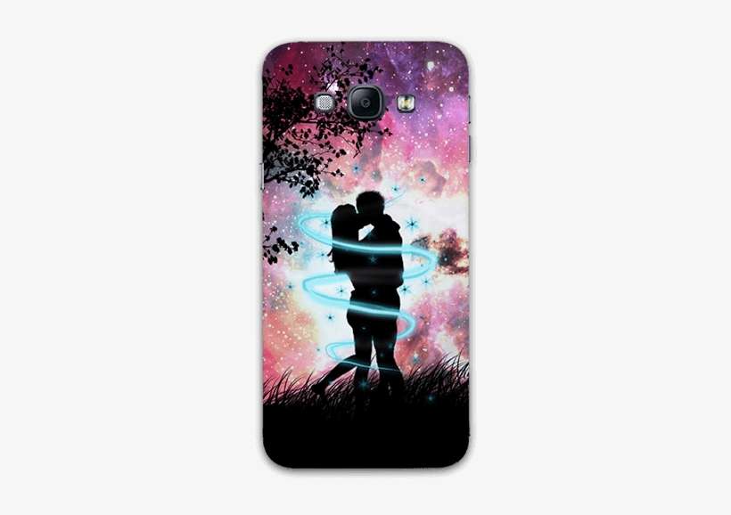 Cute Couple Galaxy A8 Mobile Case - Good Night With Kissing, transparent png download