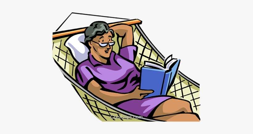 Relaxing At Home Or Cottage Royalty Free Vector Clip - Reading Book In Hammock Clipart, transparent png download