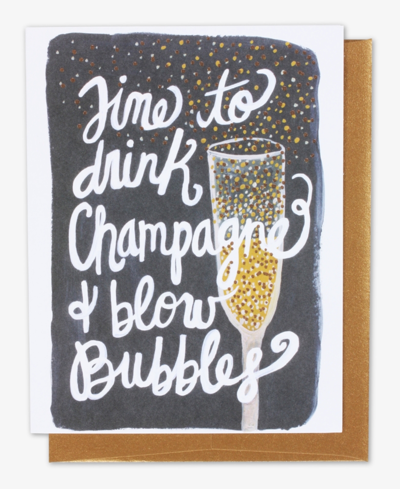 Champagne & Bubbles Card - Champagne & Blow Bubbles Card, transparent png download
