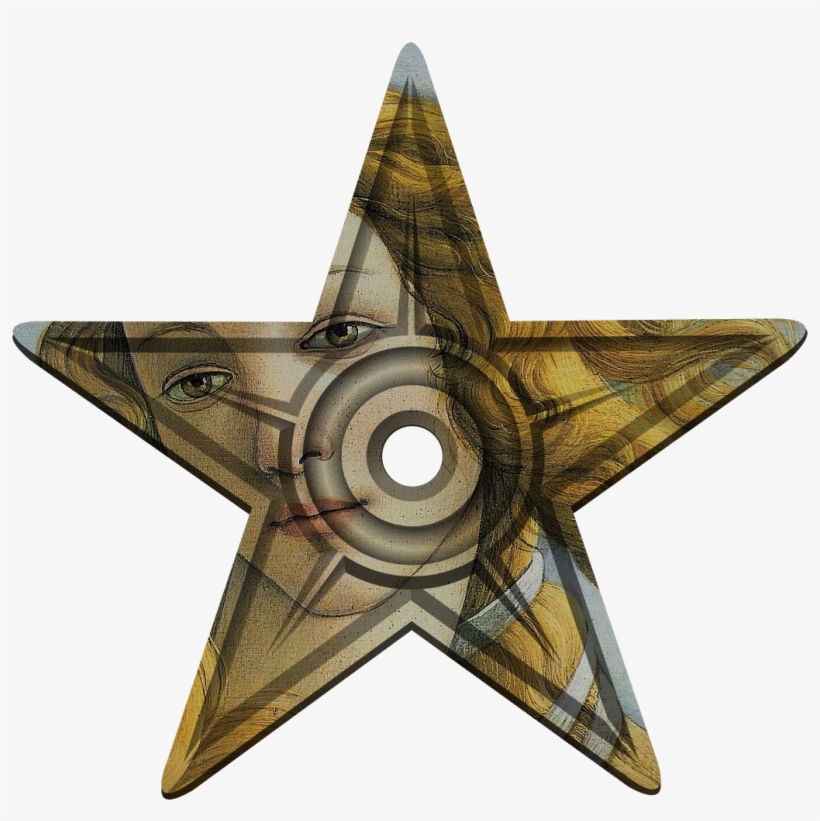 Glam Barnstar-venus Botticelli - Silver Glitter Star Png, transparent png download