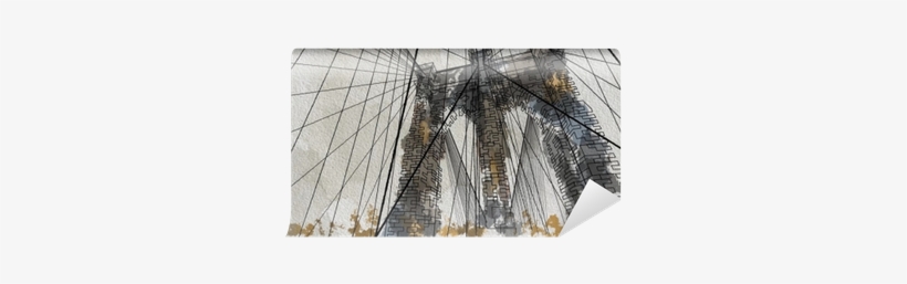 Watercolor Style Illustration Of The Brooklyn Bridge - Brooklyn Bridge, transparent png download