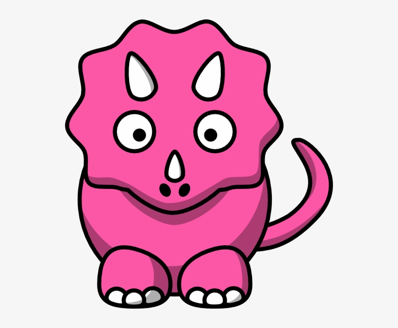 Light Pink Triceratops Clip Art - Dinosaur Clipart, transparent png download