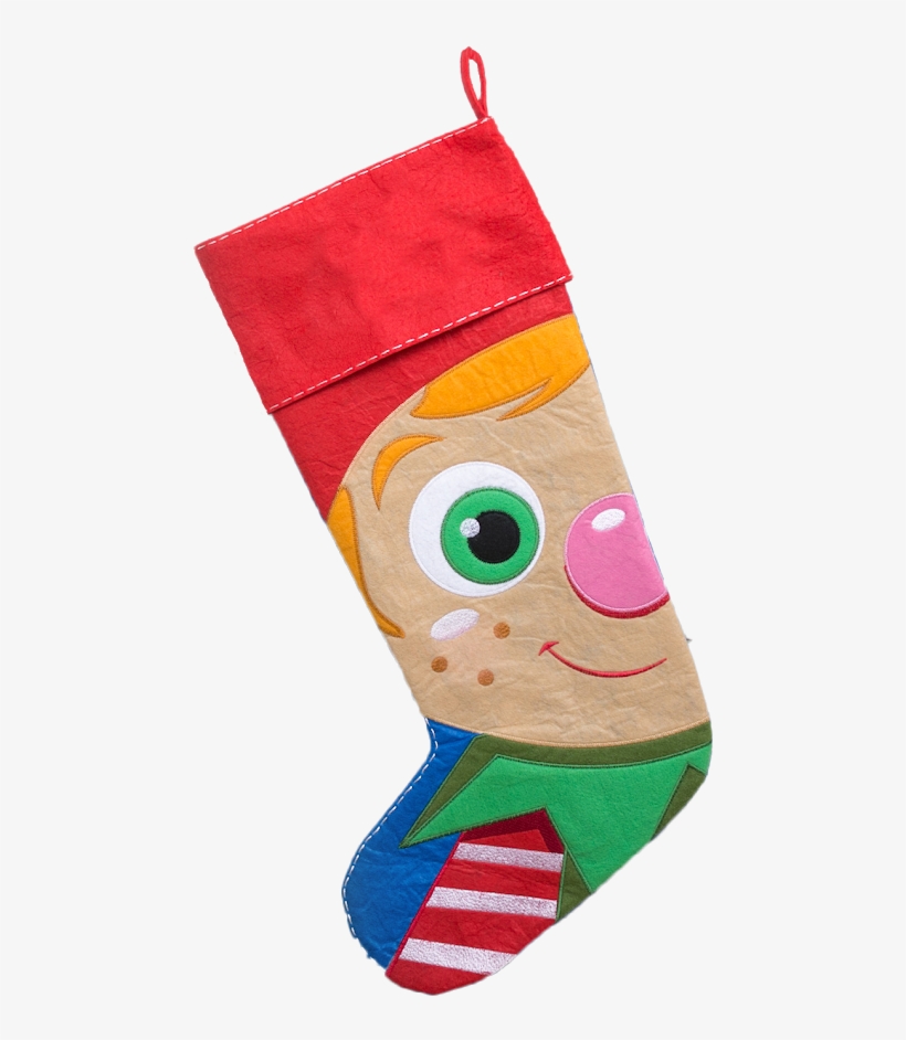 Elf Christmas Stocking - Christmas Stocking, transparent png download