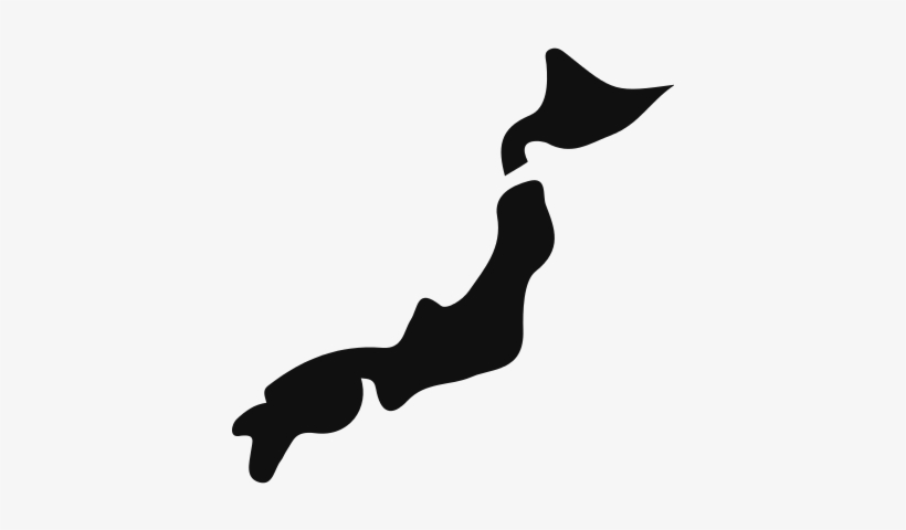 Japan Black Country Map Shape Vector - Japan Map With Tokyo, transparent png download