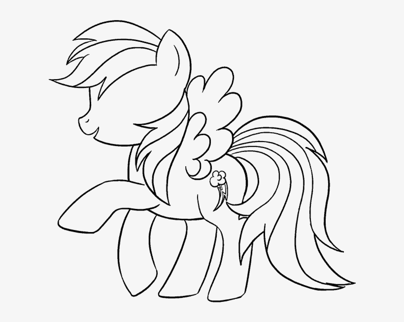 How To Draw A My Little Pony - Rainbow Dash, transparent png download