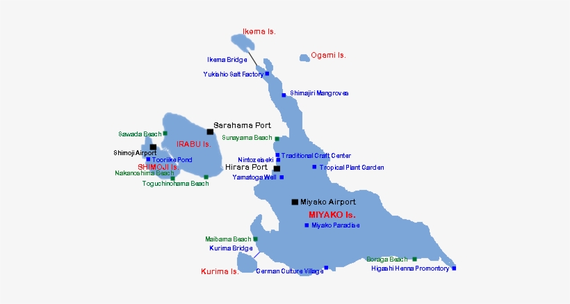 Miyako Island Map - Miyako Islands, transparent png download