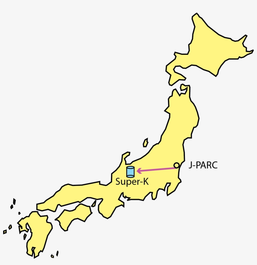 T2k Submits First Electron Neutrino Appearance Result - Super Kamiokande Map, transparent png download