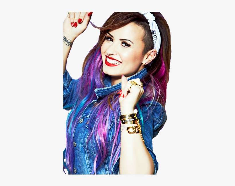 Demi Lovato Png Picture - Demi Lovato Rainbow Hair, transparent png download