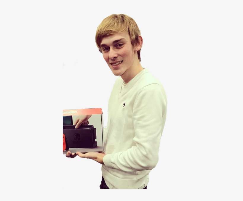 Logan Thirtyacre - Nintendo Switch Console - Neon Red/blue With Splatoon, transparent png download