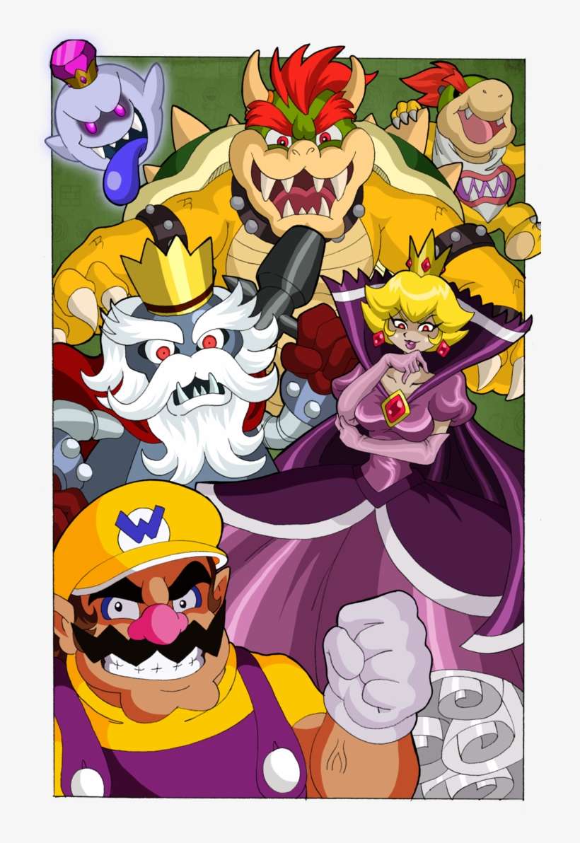 Shadow Peach And Other Mario Bros Villains - Video Game, transparent png download