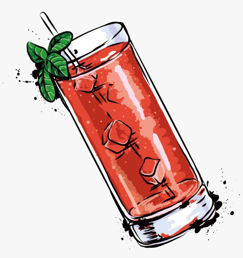 Clip Black And White Library Apple Drink Watermelon - Pink Gin, transparent png download