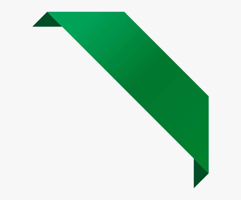Corner Ribbon Dark Green - Green Corner Ribbon Png, transparent png download