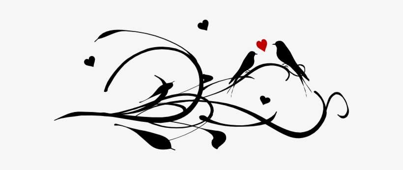 Lovebird Clipart Red Bird - Hearts And Love Birds, transparent png download