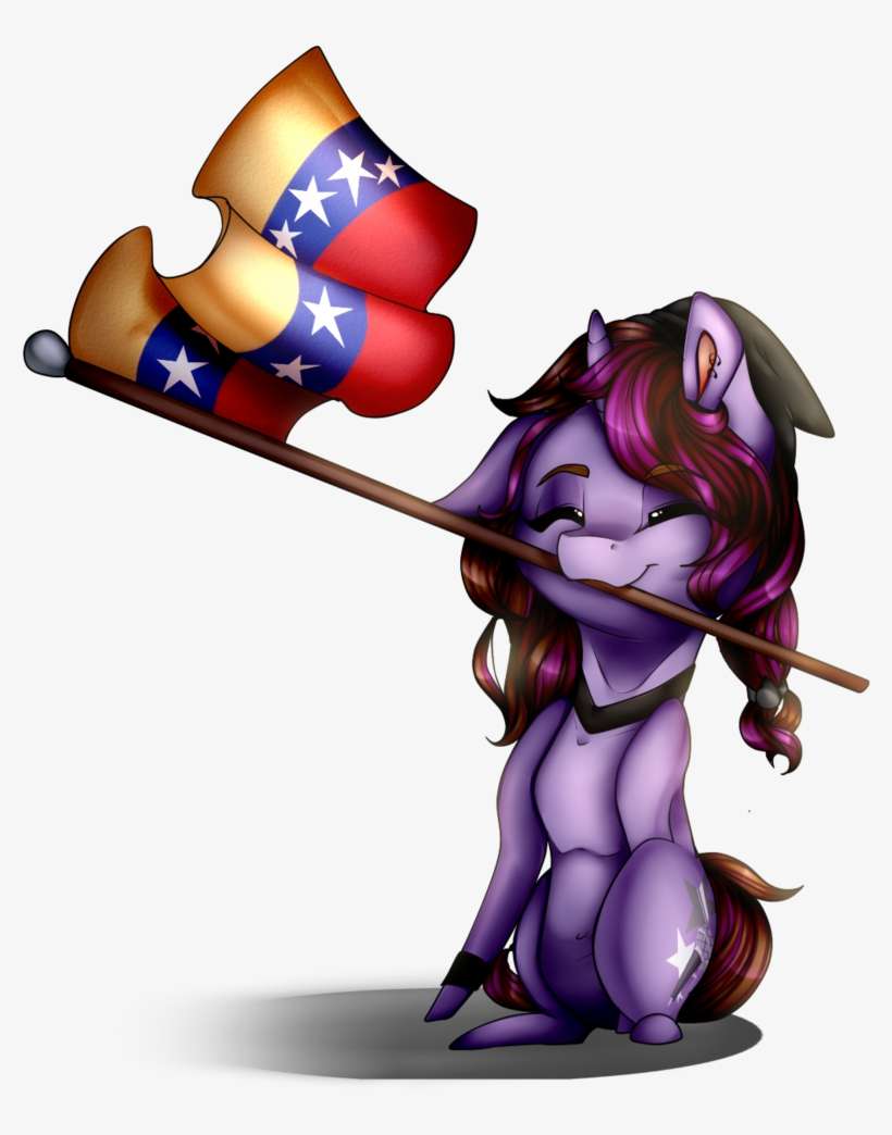Xxmissteaxx, Chibi, Female, Flag, Mare, Mouth Hold, - Art, transparent png download