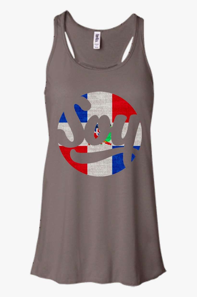 Soy Dominican Republic Flowy Racerback Tank - Bella + Canvas Women's Flowy Racerback Tank, Brown, transparent png download