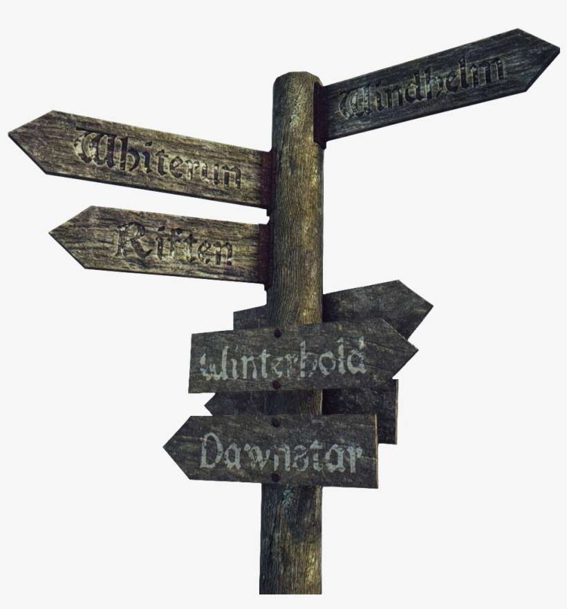 From The Mcm, You Can Choose To Disable Fast Travel - Witcher 3 Road Sign, transparent png download