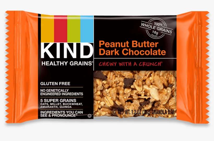 Peanut Butter Dark Chocolate - Kind Healthy Grains Granola Bar Dark Chocolate Chunk, transparent png download