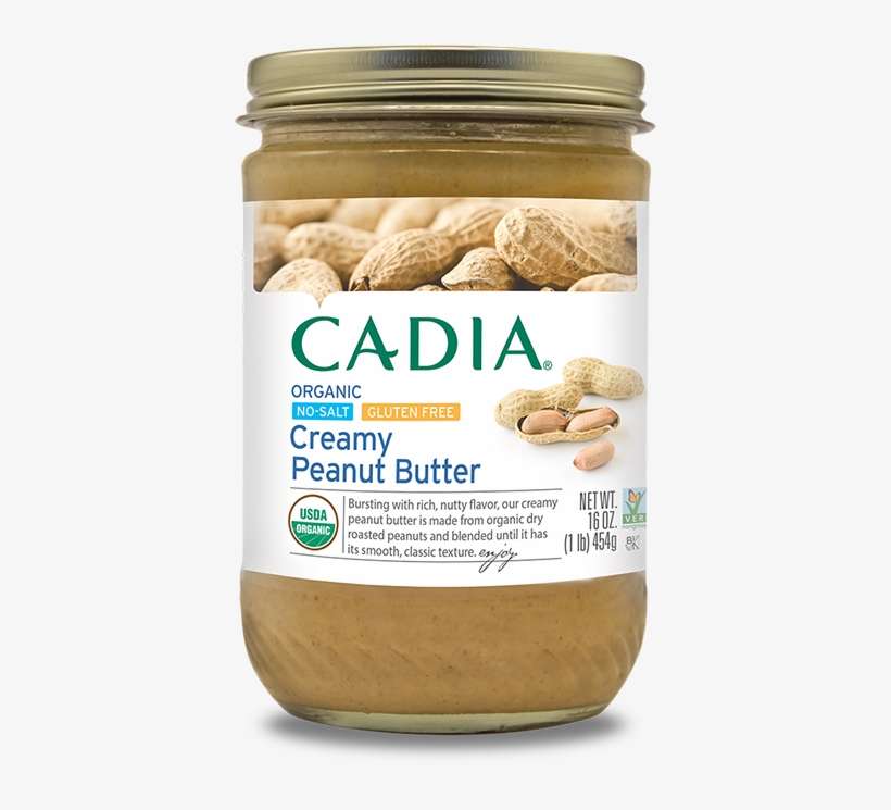 Bursting With Rich, Nutty Flavor, Our No Salt Creamy - Cadia Peanut Butter Crunchy No Stir Organic Jar 16, transparent png download