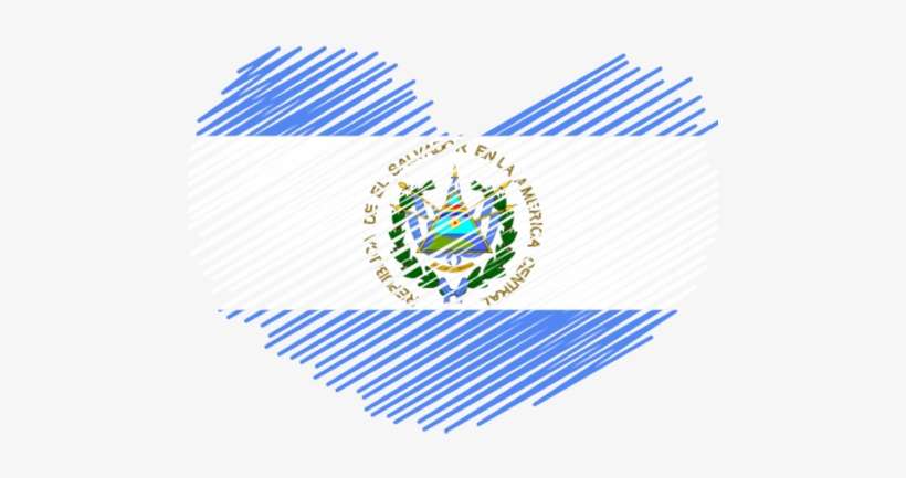 El Salvador Heart Flag - Salvador Flag, transparent png download