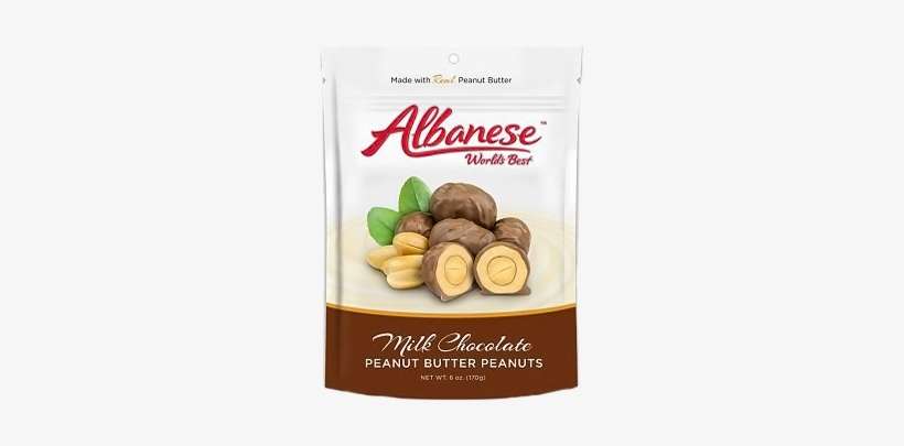 Milk Chocolate Peanut Butter Peanuts - Albanese Gummi Peach Rings - 7 Oz Bag (no Fat), transparent png download