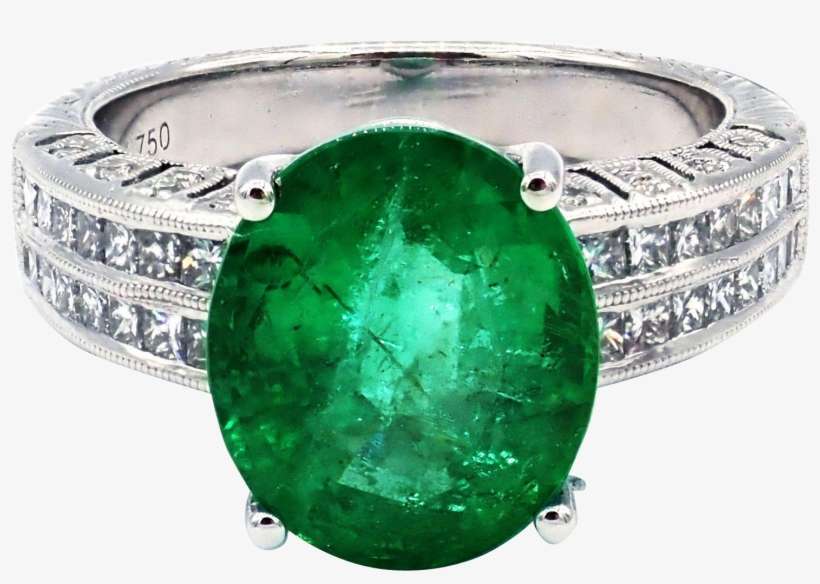 Ct Natural Colombian And Diamond Kt - Emerald, transparent png download