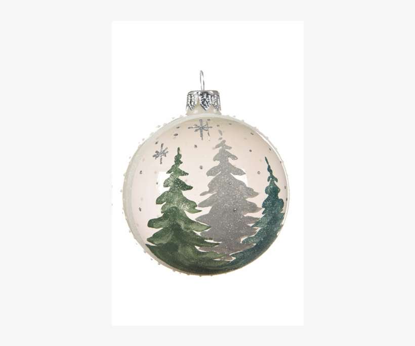 Festive Christmas Trees And Handpainted Green Bauble - Christmas Tree, transparent png download