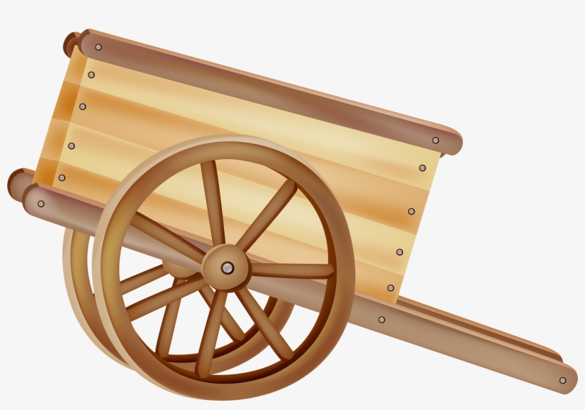 Wooden Wheelbarrow Png Clipart - Bullock Cart Clipart Png, transparent png download
