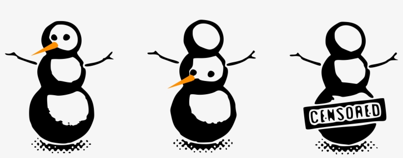 Naughty Censored Snowman Comic - Penguin, transparent png download