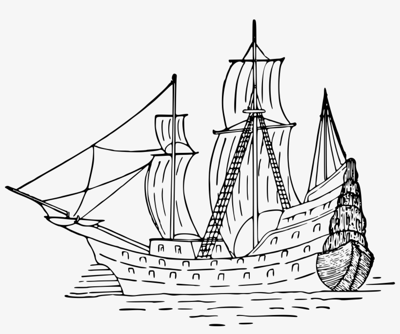 Sailing Ship Pirate Transprent - Drawing Boat, transparent png download