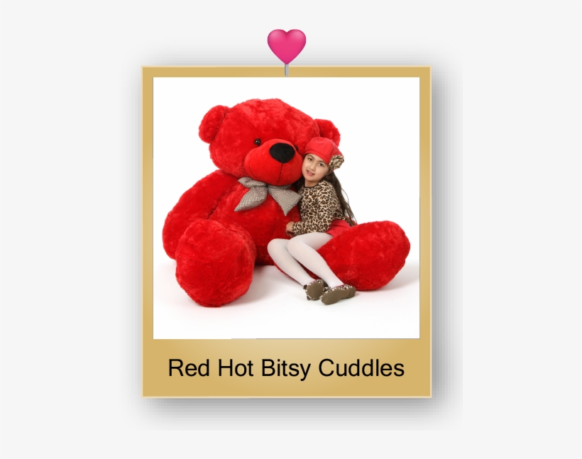 Bitsy Cuddles Giant Red Teddy Bear - Bear, transparent png download