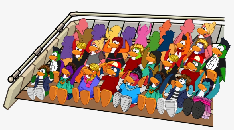 Cpt 450 Crowd - Side Swept Club Penguin, transparent png download