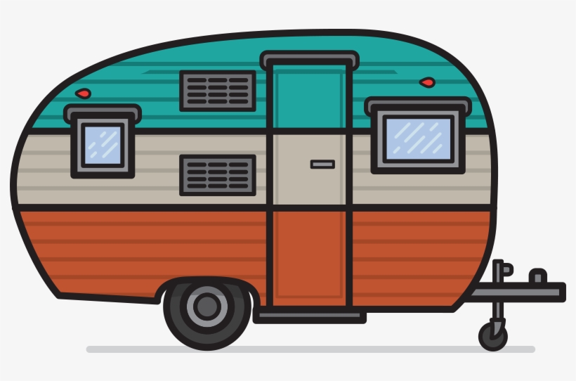 Free Vintage Camper Clipart - Camper Clipart, transparent png download