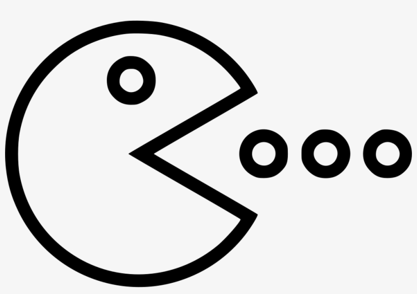 Pac Man Pacman Oldschool Video Gaming Svg Png Icon - Pacman Clipart Black And White, transparent png download