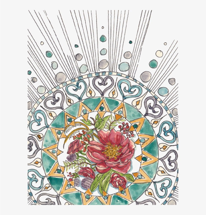 Detail Color Sunburst Circle Floral Combo - Color, transparent png download