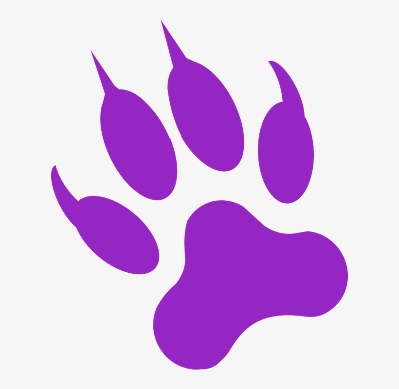 Free Vector Graphic - Purple Panther Paw Print, transparent png download