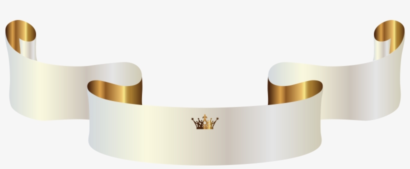 White Banner With Crown Png Clipart Image - Gold Crown With Banner, transparent png download