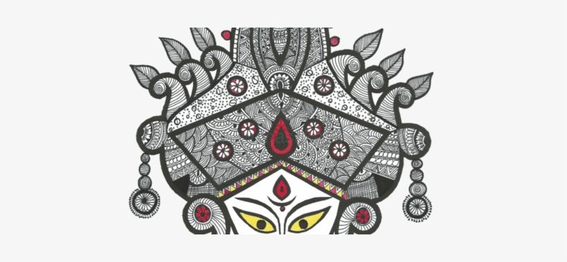 Images Of Maa K Clip Free Stock - Face Of Maa Durga Drawing, transparent png download