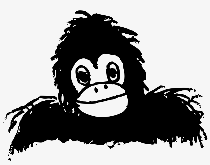Big Image - Gorilla Clipart Black And White, transparent png download