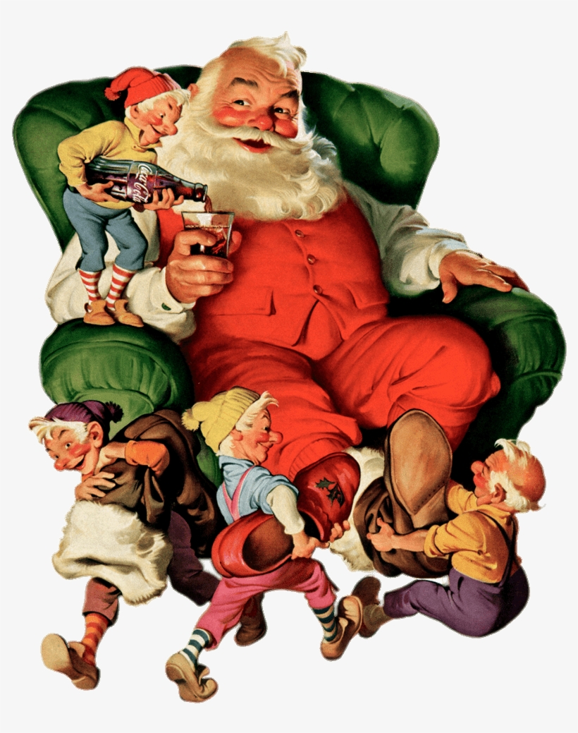 Coca Cola Vintage Santa Claus - Coca Cola Santa, transparent png download