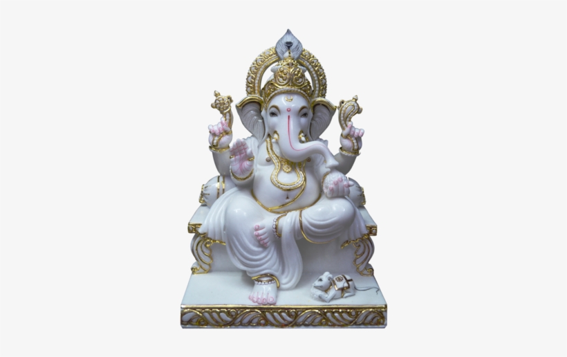 Handecor Golden Marble Ganpati Statue - Statue, transparent png download