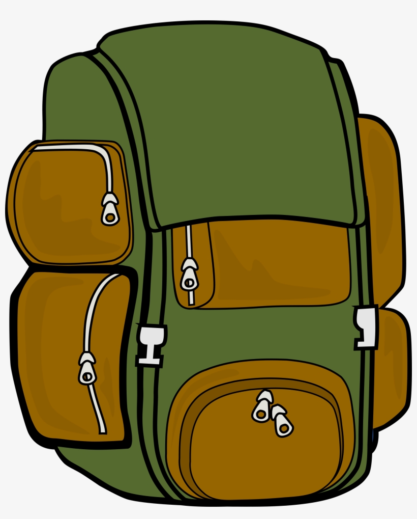 Backpack Green Brown Big Image Png - Backpack Clip Art Png, transparent png download